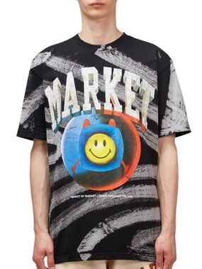 Market Smiley Happiness Within Graphic Tie Dye Tshirt